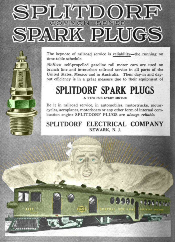 Splitdorf spark plug advertisement from "Automobile Topics" magizine April 29, 1916